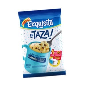 Exquisita - Polvo para Bizcochuelo en taza Vainilla con Chips 80gr X6 Unidades