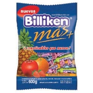 Billiken - Caramelos Billiken Mas+ Frutal Masticables Surtidos 600gr