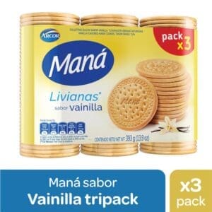 Mana - Galletitas Dulces Vainilla Tripack 408gr