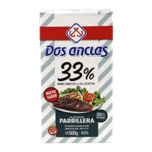 Dos Anclas - Sal Entrefina Parrillera 33% Caja 500gr