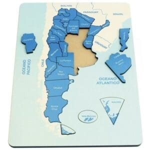 Rompecabezas Madera-mapa Argentina Niños Didáctico Encastre