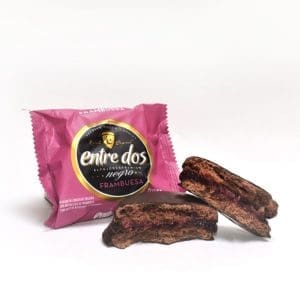 Entre Dos - Alfajor Premium Chocolate Negro con Frambuesa - 6 Unidades