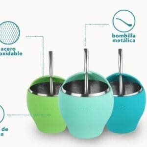 Keep - Set Mate Silicona + Bombilla Acero Inoxidable 230ml