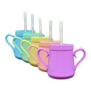 Mate Doble Asa Pastel + Bombilla de Aluminio y Limpia Facil