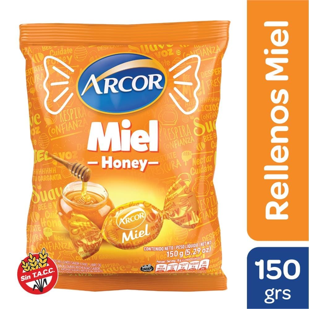 Argensend Caramelos Relleno De Miel Arcor Bolsa 150 Grm Candies Filled With Honey 150 Grams