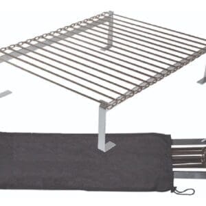 Parrilla Plegable Camping Mochilero Cromada con Funda