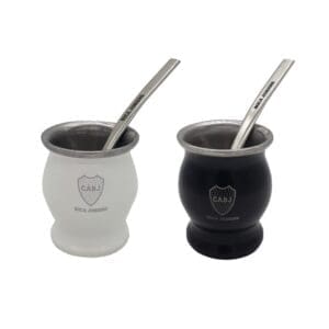 Boca Juniors - Mate y Bombilla de Acero Inoxidable