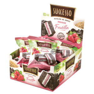 Successo - Alfajor Veganos Mousse de Frutilla 25gr - 12 Unidades