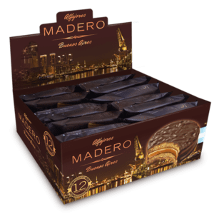 Madero - Alfajor de Dulce de Leche Cubierto con Baño de Reposteria - 12 Unidades