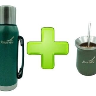 Termo Acero Inoxidable Doble Capa 1lt + Mate + Bombilla + Pico cebador