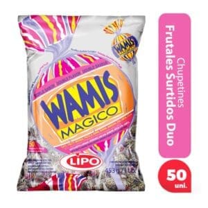 Chupetin Wamis Magico Doble Frutal Surtidos - 50 Unidades