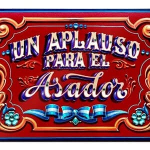 Cartel Chapa Vintage Un Aplauso Para El Asador Filete Porteño 20x28,5cm