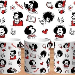 Taza de Ceramica Mafalda Quino 3d conmemorativa 3