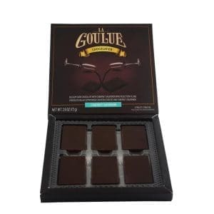 La Goulue - Chocolate Semiamargo Caja 6 tabletas 72gramos Rellenas con Cabernet