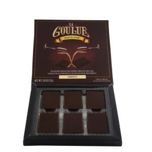 La Goulue - Chocolate Semiamargo Caja 6 tabletas 72gramos Rellenas con Torrontes