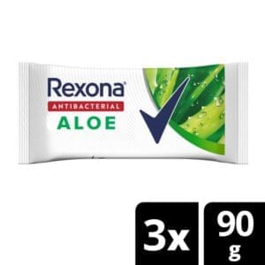 Rexona - Jabon Antibacterial Aloe 90gr - 3 Unidades