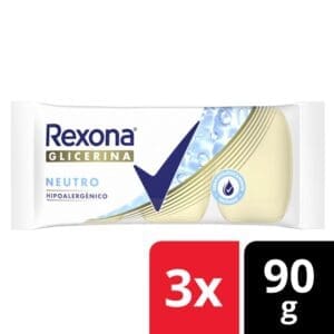 Rexona - Jabón Glicerina Neutro 90gr - 3 Unidades