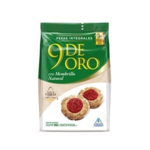 9 de Oro - Galletitas pepas integrales 140gr - 3 Unidades