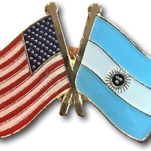 Pins Bandera Doble Argentina con Estados Unidadesos de 2 Centimetros - 6 Unidades