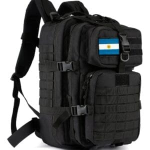 Mochila Tactica Militar Camping 40lts Bandera Argentina Negra