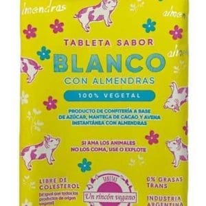 Rincón Vegano - Barra Chocolate Blanco con Almendras 80gr - 3 Unidades