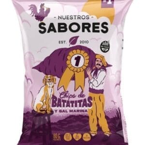 Nuestros Sabores - Chips de Batata y Sal Marina 80gr - 3 Unidades