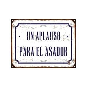Chapa 30x40cm Decorativo Un Aplauso Para El Asador