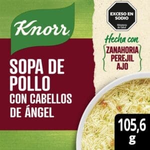 Knorr - Sopa de Pollo con Cabellos de ángel con Zanahoria, Perejil y Ajo 105,6gr - 3 Unidades