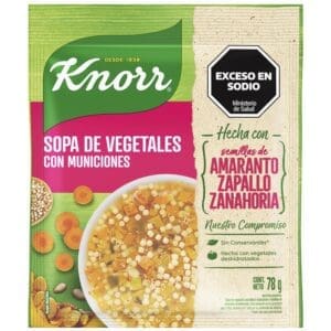 Knorr - Sopa de Vegetales con Municiones Amaranto, Zapallo y Zanahoria 78gr - 3 Unidades