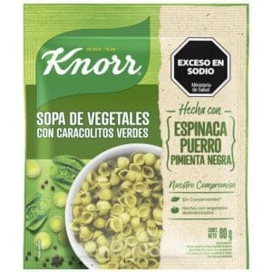 Knorr - Sopa de Vegetales con Pasta Verde 80gr - 3 Unidades