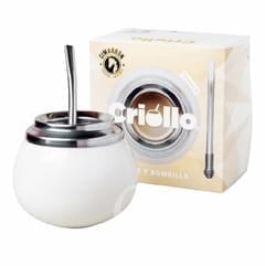 Criollo - Mate Blanco en Caja con Bombilla