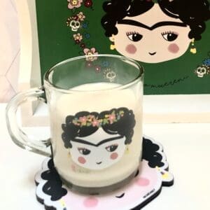 Frida Kahlo Taza de Vidrio Templado