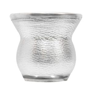 Mate de Vidrio Metalizado EcoCuero Plateado