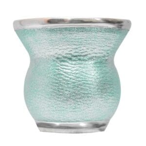 Mate de Vidrio Metalizado EcoCuero Verde Agua