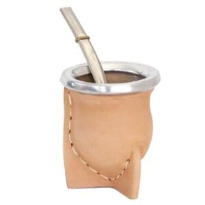 Mate de Vidrio Vaqueta Cuero Camionero