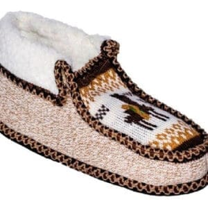 Pantuflas Norteñas con Corderito Color Beige / Beige Northern Slippers With Little Lamb