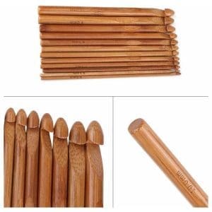 Set - 12 Agujas de Crochet de Bambú 3mm-10mm Madera