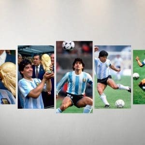 Cuadro Diego Maradona Fútbol Mundial 86 Argentina Tríptico