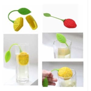 Infusor de Silicona para Te Hebra Forma de Limón y Frutilla