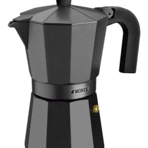 Cafetera Monix Vitro 3 Tazas manual Negra Italiana
