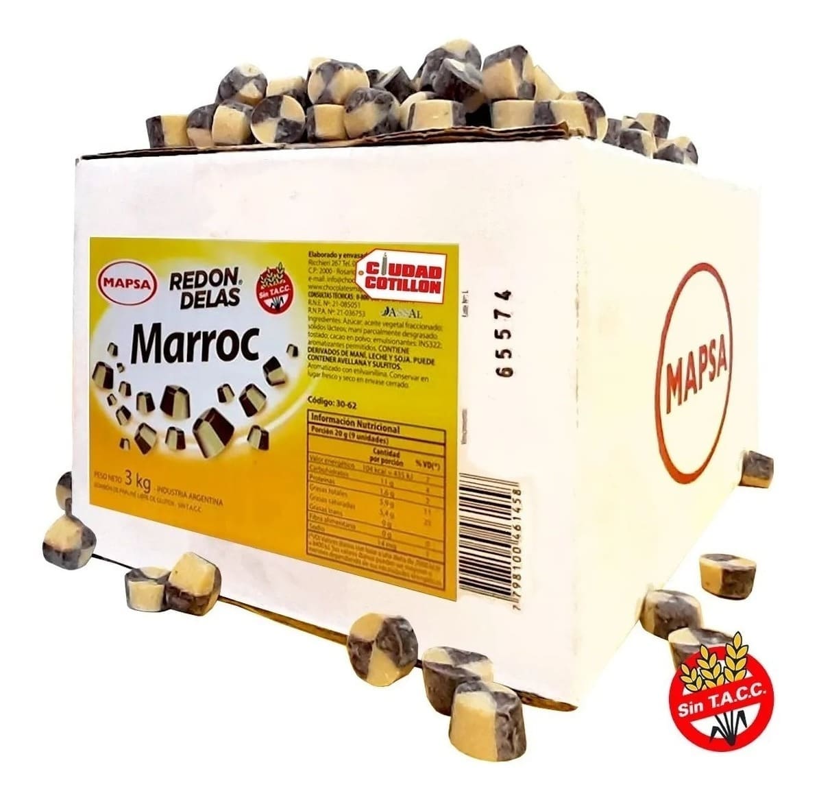 Mapsa - Botones Redondelas Sabor Marroc 3 Kilos