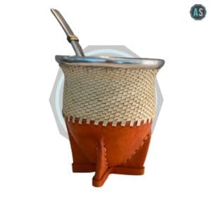 Mate Ecocuero Bordado Beige
