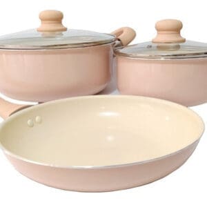 Set Olla Cacerola Sartén Aluminio Hudson Revestida Cerámica