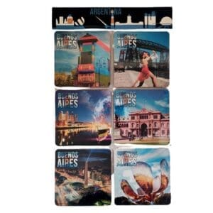 Posavasos Foil Corcho Lugares de Buenos Aires Color (6 Unidades)