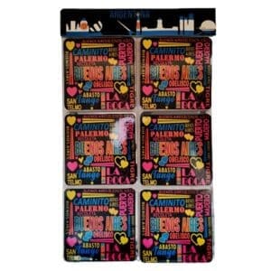 Posavasos Foil Corcho Collage Buenos Aires (6 Unidades)