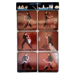 Posavasos Foil Corcho Poses de Tango (6 Unidades)
