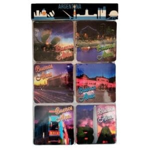 Posavasos Foil Corcho Lugares Buenos Aires 2 (6 Unidades)