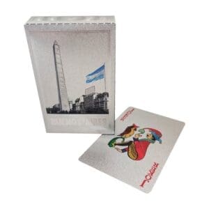 Naipes de Poker Foil Obelisco Plata