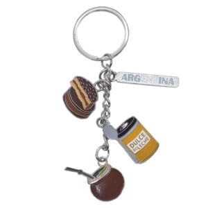 Llavero de Un Dulce de Leche Un Mate y Un Alfajor, Bien Argentino