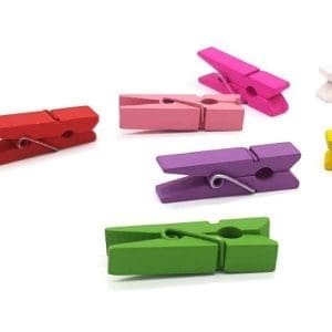 Broches Mini 3,5cm Madera Colores Surtidos Pack - 200 Unidades